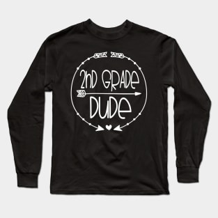 2nd Grade Dude Back to School Teacher Student Cute Gift Long Sleeve T-Shirt